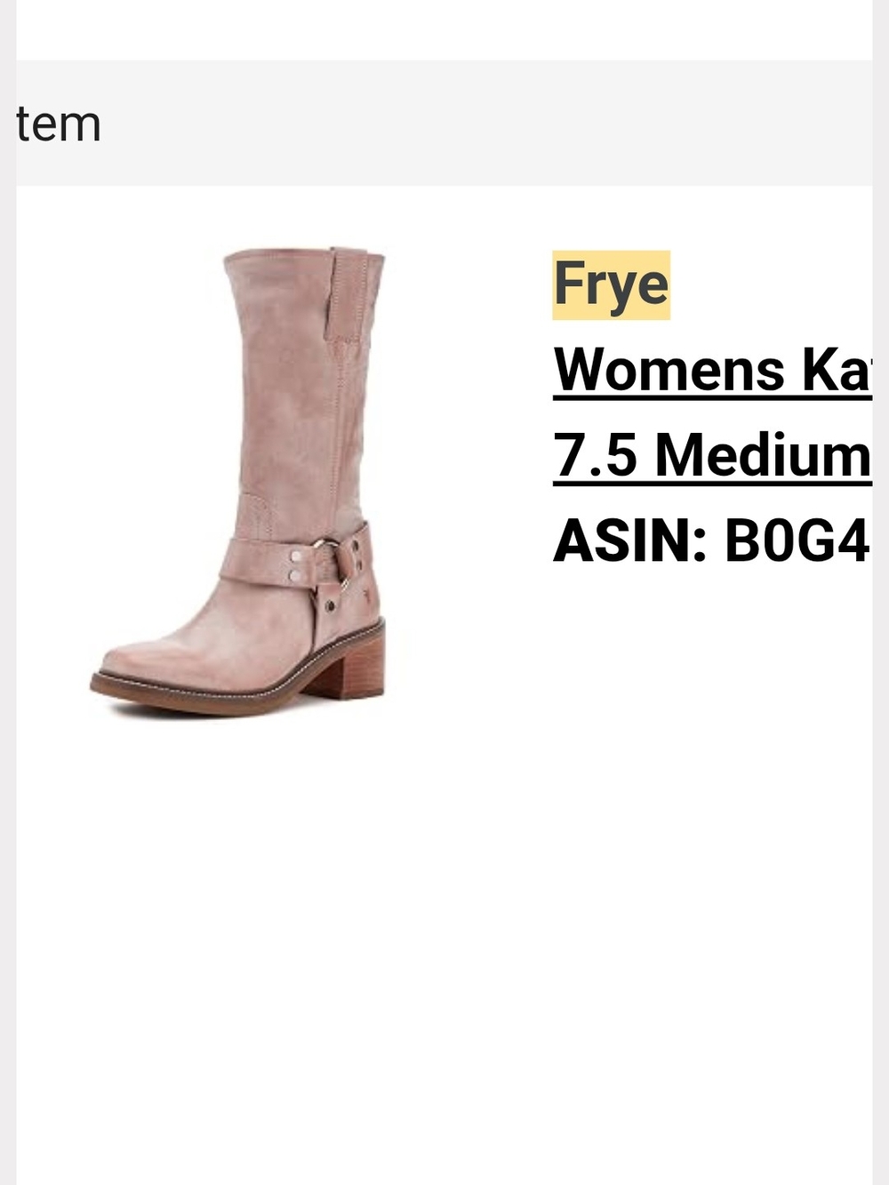 Frye Women's Mid-Calf Harness Boot in Blush Leather